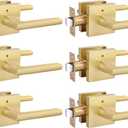 goldenwarm Gold Door Handles Interior, Zinc Alloy Brushed Gold Privacy Door Handles, Heavy Duty Brass Interior Lever Doorhandles for Bedroom Bathroom Modern (6 Pack)