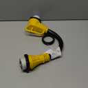 RV 50 Amp Twist Lock Plug Male to 50 Amp Locking 90 Degree Female RV Adapter for 50 Amp RV Extension Cord, 50 Amp Dogbone RV Connector for Pressure Relief, ETL Listed