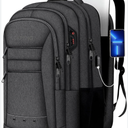 Large Travel Backpack, Upgraded Extra Large Backpack for Men, 17 Inch Laptop Backpack Big Slim Travel Computer Work College School Backpack Bag Anti-Theft Daypack Gifts for Him Men Women, Black