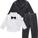 Baby Boys' Blazer Long Sleeves Shirts Pants Gentleman Suit 3 Pieces Sets Black 2-3 Years