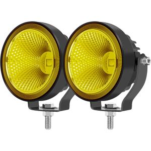 2PCS 4 Inch 60W Led Pod Lights 4x4 Offroad Yellow Driving Lights Flood Beam Waterproof Work Auxiliary Lights Bumper Lights Fit For 12V 24V Car Truck ATV Boat Motorcycle Fog Lights