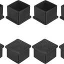 8-Pack Square Chair Leg Caps, 1.38" (35mm) PVC Chair Leg Floor Protectors for Chairs/Table/Bed, Furniture Feet Covers Cups Non-Slip End Tips