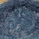 JOLLYVOGUE Calming Dog Bed for Small Dogs - 23 inches Donut Washable Small Dog Bed for Kittens & Puppies, Anti-Slip Round Fluffy Plush Faux Fur Cat Beds (Fits up to 25 lbs Pets, Blue)