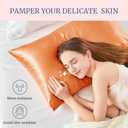BEDELITE Satin Pillowcase for Hair and Skin, Super Soft and Cooling Similar to Silk Pillow Cases 2 Pack with Envelope Closure, Gift for Women Men(20"x40" King Size, Burnt Orange)