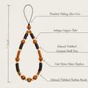 2 x Beaded Phone Wrist Strap Bamboo Beaded Phone Lanyard Coconut Shell Beads Wrist Lanyard for Smartphone Charm Wristlet (Sea Willow Gold)