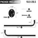 H.VERSAILTEX Black Wrap Around Short Curtain Rod 18.5 to 28.5 Inch, 3/4 Inch Adjustable Blackout Door Curtain Rods for Windows Telescoping Curved Drapery Rods for living room Inoor/Outdoor