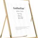 Gold 8x10" Floating Picture Frame Fits(5x7'',6x8"&7x9") Photos Adjustable TabletopShelf Display Premium Gift picture frame 5x7'' for Wedding,Thanksgiving,Christmas Home & Office Decor