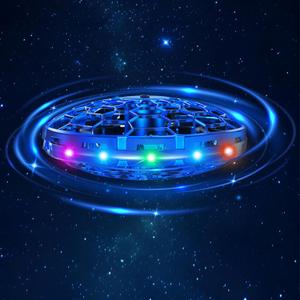 Hand Operated Flying Toy Drone for Kids, 360 Hands Free Motion Sensors Mini Drone with Cool LED Lights, Easy Indoor Small UFO Toy Flying Ball Drone for 6 7 8 9 10+ Year Old Boys and Girls (Blue)