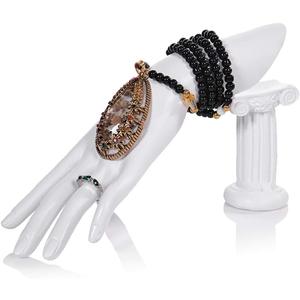 Homeanda White Resin Hand Form with a Stand Ring Hand Chain Bracelet Jewelry Display Stand Holder Organizer Photograph Props Home Decor