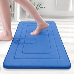 Arotive Memory Foam Bathroom Rug Mat 30x20, Ultra Soft and Absorbent Bath Mat, Machine Wash Dry, Comfortable Bath Rug Carpet for Bathroom Floor, Tub and Shower, Royal Blue, 2 pieces