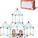 BZseed Fort Building Kit for Kids DIY Play Tent & STEM Construction Toys Ultimate Indoor/Outdoor Fort Building Activities for Boys & Girls Ages 4-15 Educational Creative Toy Birthday & Festival Gift