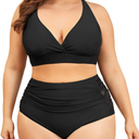 American Trends Womens Plus Size Bikini Two Piece Swimsuits Tummy Control Bathing Suits High Waisted Bikini Swimwear, 3XL