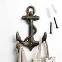 Nautical Anchor Hooks Antique Bronze Cast Iron Decorative Wall Hook, Treasures of The Caribbean Islands 1 Pack