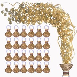 Streamer Poppers 24Pack Golden, Confetti Streamers No Mess Party Poppers, Hand Thrown Streamers for Weddings Birthdays Events, Quiet Easy Cleanup (Golden, 24Pack)