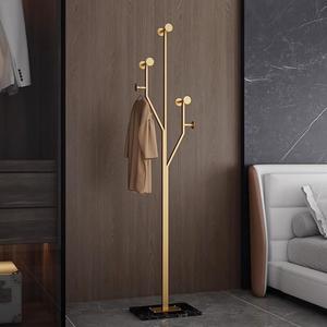 Gold Coat rack,Sturdy coat tree freestanding heavy duty with Marble Base,Metal standing coat rack for Bedroom,Entrance,Modern coat hanger stand for Coats,Hats,Bags(gold)