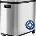 iTouchless 16 Gallon Touchless Sensor Kitchen Trash Can and Recycle Bin with Wheels, 61 Liter Stainless Steel Dual-Compartment (2 x 8 Gallon) Combo Recycling and Garbage Trashcan
