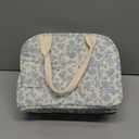 Cotton Quilted Insulated Lunch Bag, Cute Quilted Floral Lunch Tote Bags Reusable Insulated Lunch Box Coquette Aesthetic Large Capacity Insulated Cooler for Women Work Travel Picnic (Big Blue Flowers)