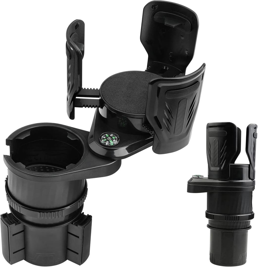 Dual Car Cup Holder Expander Adapter, 2 in 1 Multifunctional Vehicle Mounted Water Cup Holder,Adjustable Expandable Cup Holder for Snack Bottles Cups Drinks