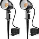 MEIKEE 12W Landscape Lighting, 120V 2700K Warm White LED Garden Lights, IP66 Waterproof Outdoor Landscape Spot Lights with US Plug for Wall Tree Fence Yard Path (2 Pack)