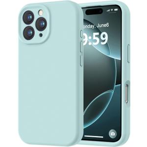 LOVE 3000 Designed for iPhone 16 Pro Case, Premium Silicone with [Soft Anti-Scratch Microfiber Lining] Shockproof Protective Phone Case for Men Women Girls 6.3", Mint