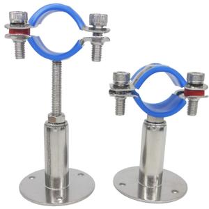 Stainless Steel Adjustable Pipe Clamp Bracket - Wall/Ceiling Mount Support for 1-Inch (32mm) Pipe, Heavy-Duty Rustproof Brackets with Screws, Set of 2