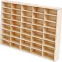 Wooden Storage Divider Box, Display Box Cabinet, Wall Mounted Toy Car Storage Car Display Shelf for Craft, 40 Grid