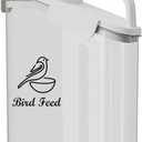 Bird Seed Storage Container Portable-3 Qt/2.8 L Clear Plastic Pet Food Container-with Measuring Cup,Airtight Wild Bird Seed Dispenser for Storing Sunflower Seed|Squirrel proof|BPA Free-White