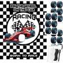 Racing Car Party Games, Pin The Wheel on The Cars Game for Monster Truck Wheels Car Speed Birthday Party Decorations Supplies, 22.8 x 28 inches