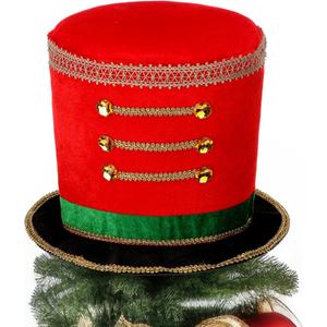 Bonuci Christmas Nutcracker Hat Tree Topper Large Nutcracker Soldier Xmas Tree Ornament for Display Cute Finial Decor Party(Classic Color)