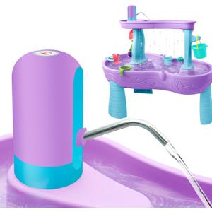 Intoypad Water Table Pump, Battery Powered Water Pump for Kids 3 Hours Non-Stop Fun Summer Outdoor Water Play Table Accessories for Step2 Water Table Toys for Kids Toddlers Purple