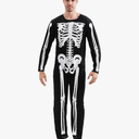 Halloween Clearance Skeleton Halloween Costumes for Men Adult 3D Skull Bone Jumpsuit Dress Up Cosplay Carnival Party L