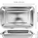 3 Pcs Kitten Litter Box with 1 Scoop,Stainless Steel Small Litter Box, 12.4"8.4"1.37" Metal Litter Pan, Small Litter Pan for Little Cats Kittens, Easy Cleaning