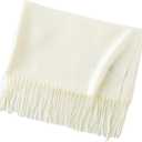 Unisex Winter-Soft-Warm-Chunky-Scarf Cashmere-Feel-Oversized-Shawl-Wraps Plain Solid Color for Men Women (White)