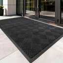 100pointONE Front Door Mat, Heavy Duty Indoor Outdoor Doormat, 60" x 48" Low Profile Outdoor Mats for Home Entrance, Stain and Fade Resistant Welcome Mat Ideal for High Traffic Area, Diamond Black