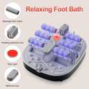 GEHONA Collapsible Foot Spa Bath with Heat, Foot Massager with Two Side Supports, Leakage Protector, Temperature Control, Bubbles, Red Light, Timer, Feet Soaker, Gifts (Deep Black)