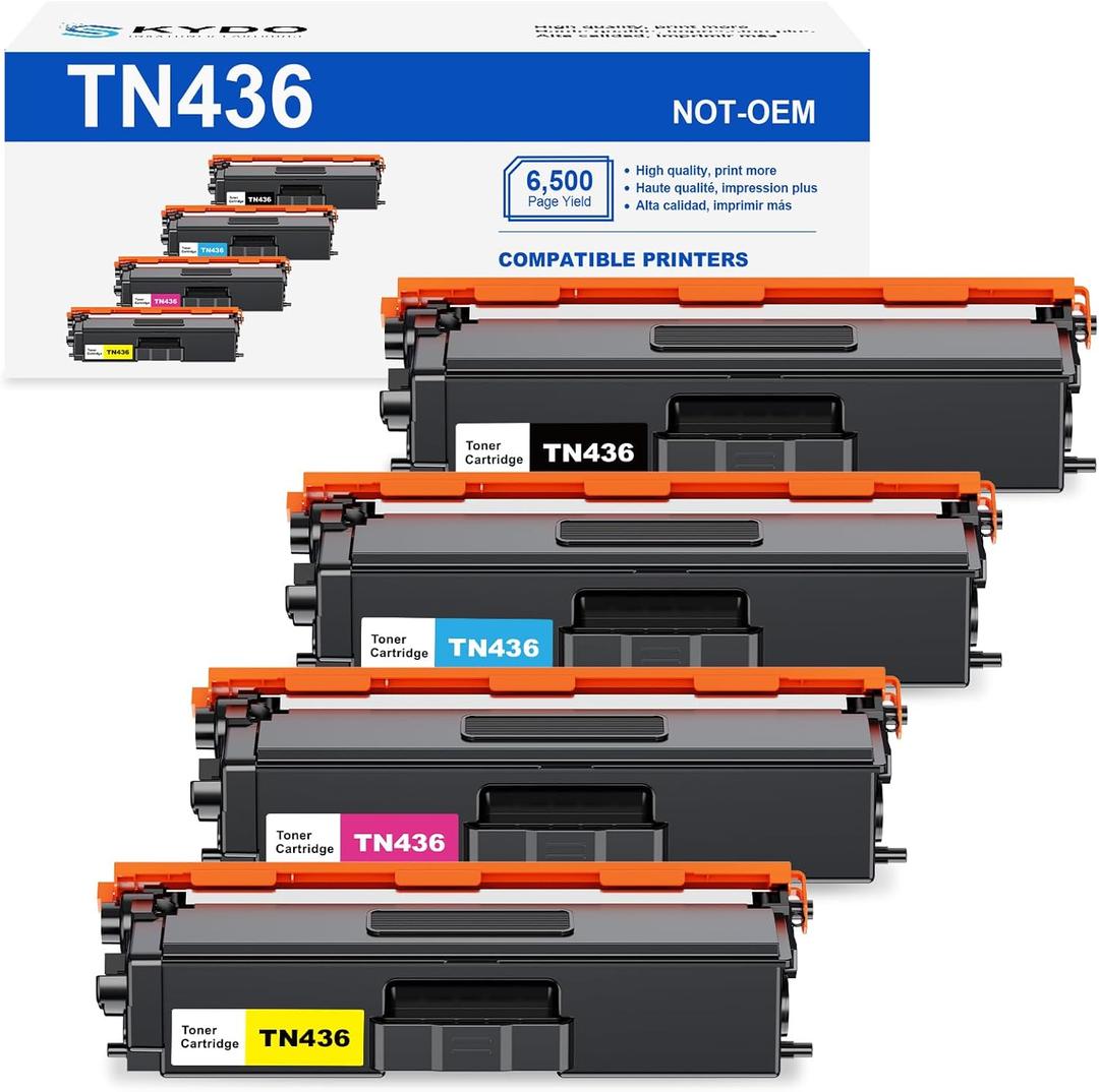 Skydo TN436 Toner Cartridges High Yield Replacement for Brother TN436 TN 436 TN436BK TN433 TN431 Work with MFC-l8900Cdw HL-l8360Cdw HL-L8260Cdw MFC-L8690Cdw (TN436BK TN436C TN436M TN436Y)