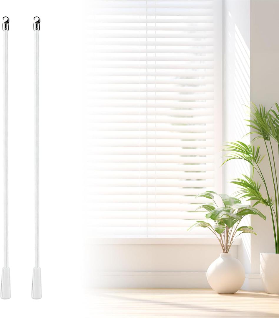 2 Pack Fiberglass Blind Wand Replacement Parts - Stick Accessory with Hook and Handle for Vertical Blinds（36inch）