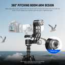 NEEWER GM102 Gimbal Head for Tripod Monopod Telephoto Lenses, 360 Panoramic Camera Tripod Head, 3 Axis Adjustment, Heavy Duty CNC Aluminum Alloy, Arca Type Quick Release System, Max Load 33lb/15kg