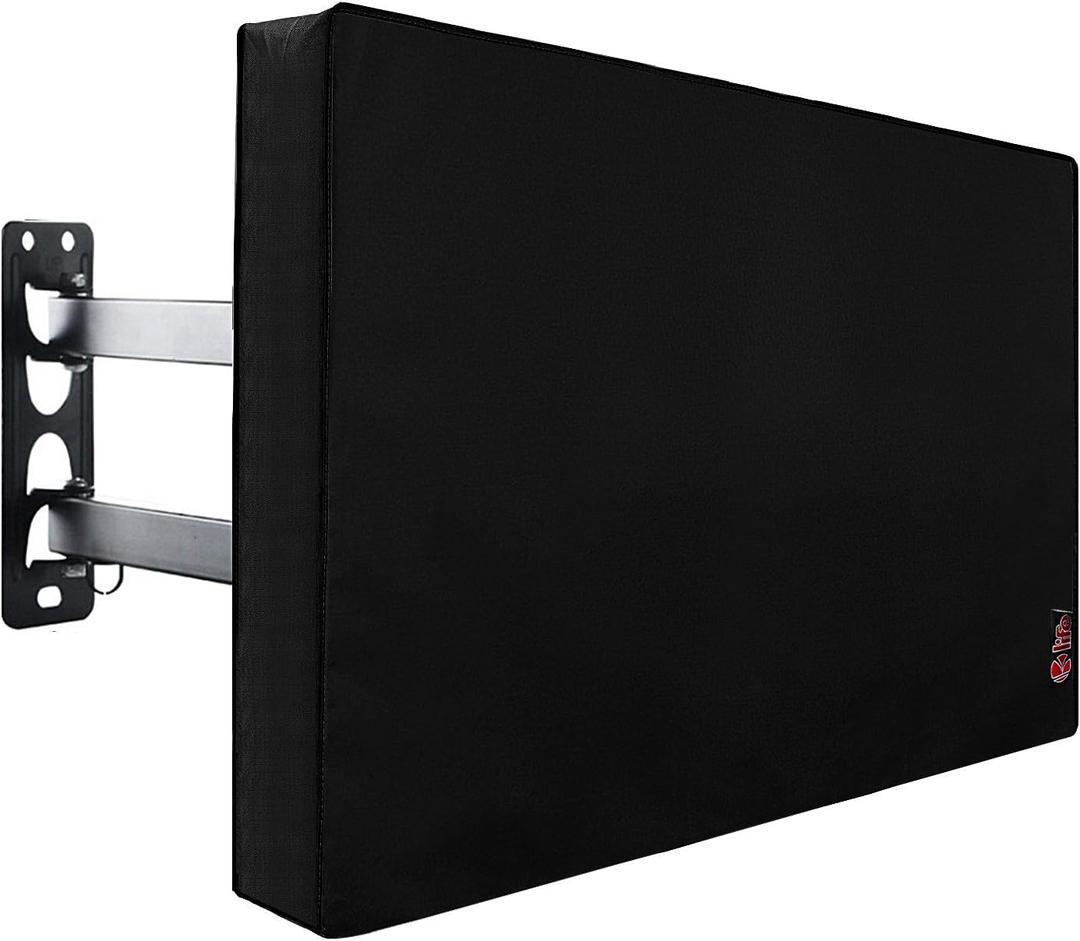 Outdoor TV Cover 52 to 55 inches, Waterproof and Weatherproof, Fits Up to 52''W x 31''H for Outside Flat Screen TV (Black)