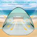 TOBTOS UPF 50+ Pop Up Beach Tent, Easy Set Up Beach Umbrella, Sun Shelter for 2-3 People UV Protection Portable Sunshade, Baby Canopy Cabana, Lightweight with Carry Bag, 78"L x 59"W x 53"H
