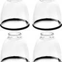 Clear Glass Bell Shade with Black Trim  1.65" Fitter Opening  Replacement for Chandeliers, Wall Sconces, Vanity & Ceiling Lights  Classic Home Lighting Decor, 4 Pack