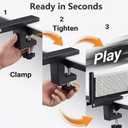 Ping Pong Post Set Table Tennis Net Ping Pong Net with Clamp Professional Training Practice Portable Grip Holder Clip Accessories for Adults & Kids Suitable for Indoor & Outdoor Black/Matte Black