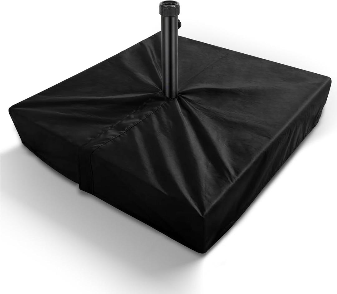 Patio Umbrella Base Cover for Outdoor Umbrellas Base,Heavy Duty 600D Waterproof Anti-UV,30"L x 30"W x 5"H,Outside Square Umbrella Stand Base Covers (Black)