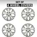 Premium Universal Hubcaps 15 inch, Compatible with Steel Wheels, Set of 4 (Silver)