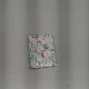 Slim Front Pocket Wallet RFID ID Card Holder Cute Small Wallet with Keychian for Women,Green Flowers