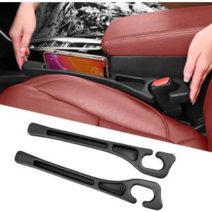 7F Car Seat Gap Filler, Organiser Between Seat and Centre Console, Universal Car Accessories, Fit SUV Truck Storage Black