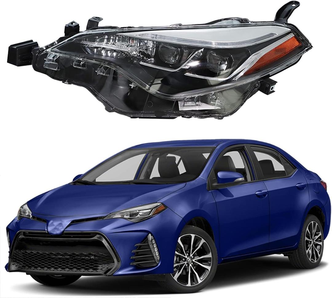 GXYWADY Headlight Assembly Replacement for 2017 2018 2019 Corolla SE XLE XSE Sedan Projector Headlamp Left Side (Driver Side)