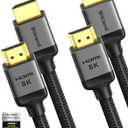 Silkland 10K 8K HDMI 2.1 Cable 2-Pack 3.3FT, Certified Ultra High Speed HDMI 2.1 Cable [8K@60Hz, 4K@120Hz] eARC/ARC, Dolby Atmos Vision, 48Gbps, HDR, HDCP Compatible for Samsung/Vizio/SoundBar/BluRay (Grey)