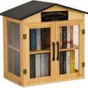 Outdoor Little Library Box, Left-right symmetrical glass windows