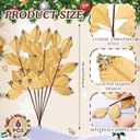6 Pcs Christmas Artificial Velvet Glitter Magnolia Leaf Glittered Spray Picks 20" Fake Floral Leaf Branches Xmas Decoration for Christmas Tree DIY Crafts Gift Home Garden Decor(Gold)